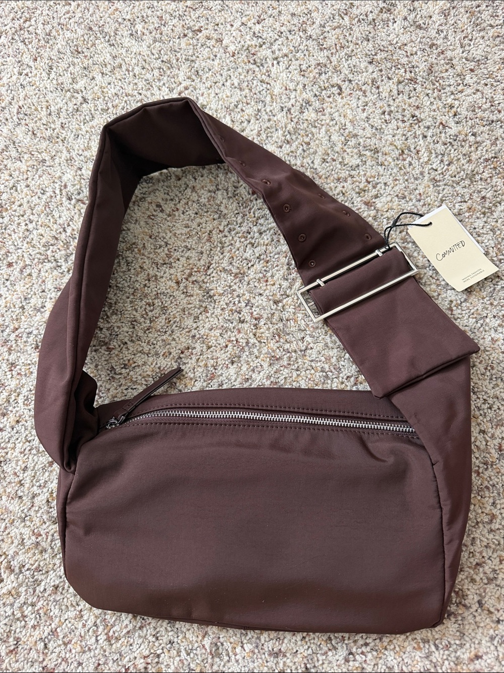 Committed Chocolate Brown Sling Belt Bag